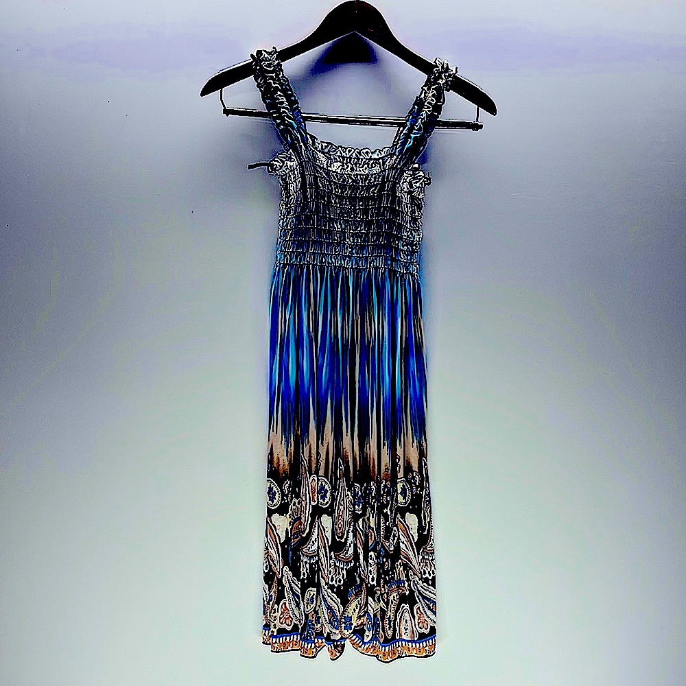 Summer Sundress S-M Winwin Blue/Tan/Black